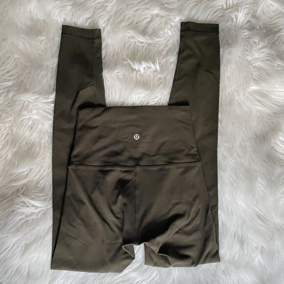 army green LULULEMON high waist athletic leggings size 4 - Picture 4 of 6